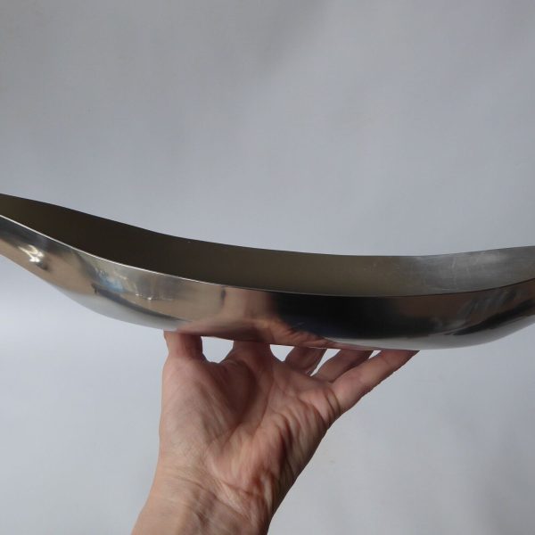 Huge 20" long mid century modernist stainless steel tray dish bowl, large 1960s - Image 12