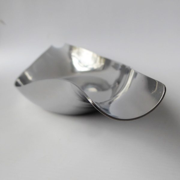 Huge 20" long mid century modernist stainless steel tray dish bowl, large 1960s - Image 6