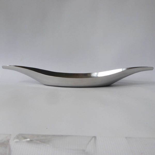 Huge 20" long mid century modernist stainless steel tray dish bowl, large 1960s - Image 8