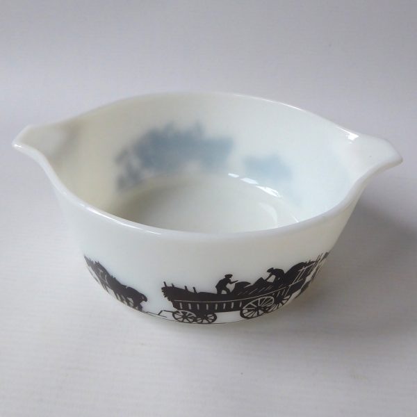 JAJ Pyrex Harvest Silhouette haymaker round glass buffet set bowl 1.5 pint, 1967 - Image 6