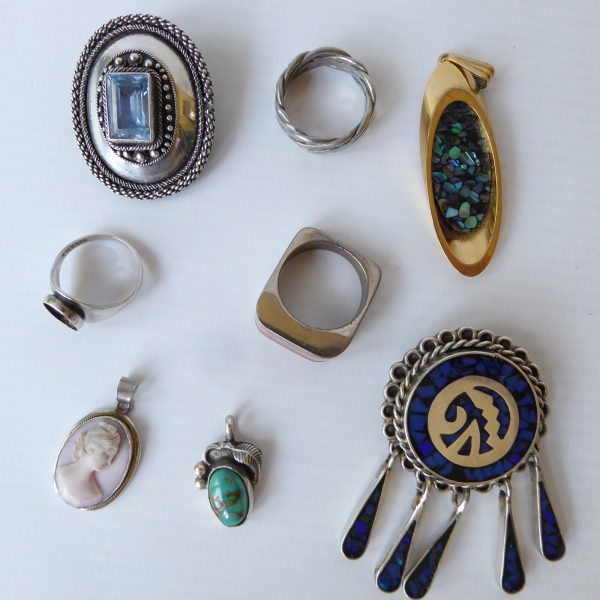 Job lot vintage jewellery incl 925 silver Hermann Siersbol, Taxco, rings pendant - Image 21
