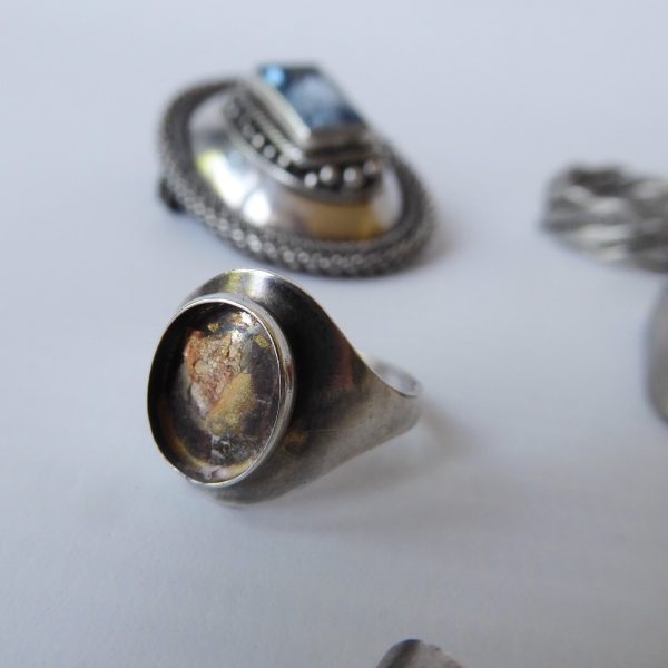 Job lot vintage jewellery incl 925 silver Hermann Siersbol, Taxco, rings pendant - Image 10
