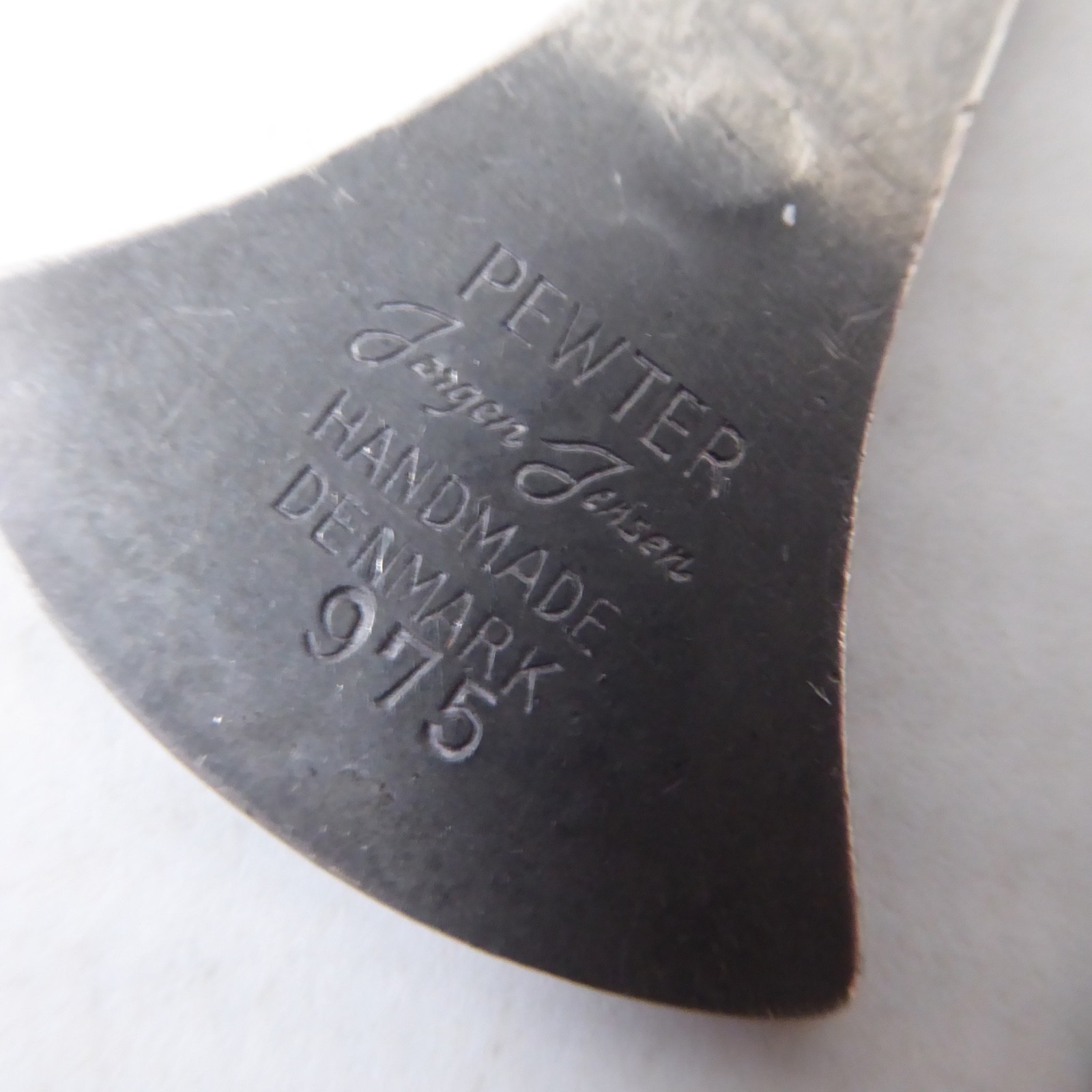 Jorgen Jensen 975 Denmark vintage earrings, triangular drop, pewter. Clip on A/F - Image 6