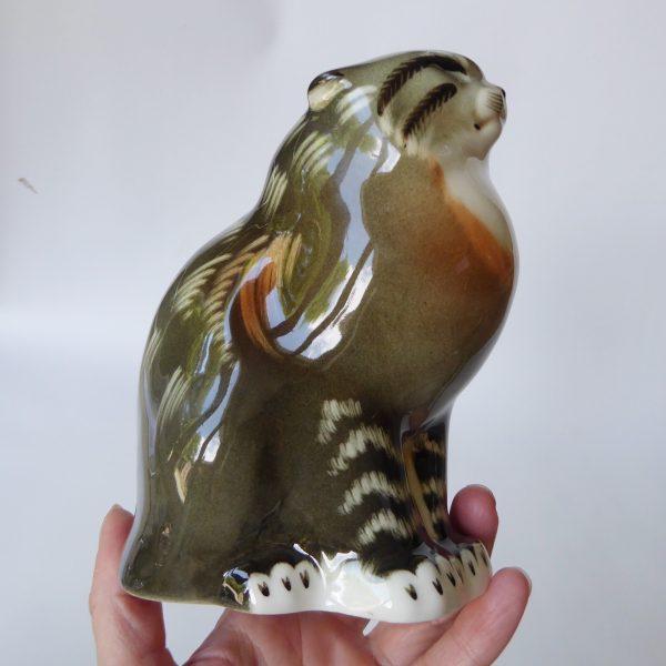 Lomonosov porcelain cat, Imperial Russian USSR Pallas Wildcat figurine. Vintage - Image 15