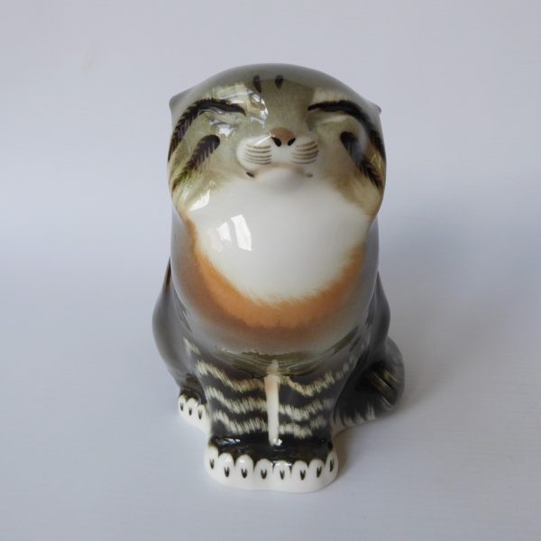 Lomonosov porcelain cat, Imperial Russian USSR Pallas Wildcat figurine. Vintage - Image 4