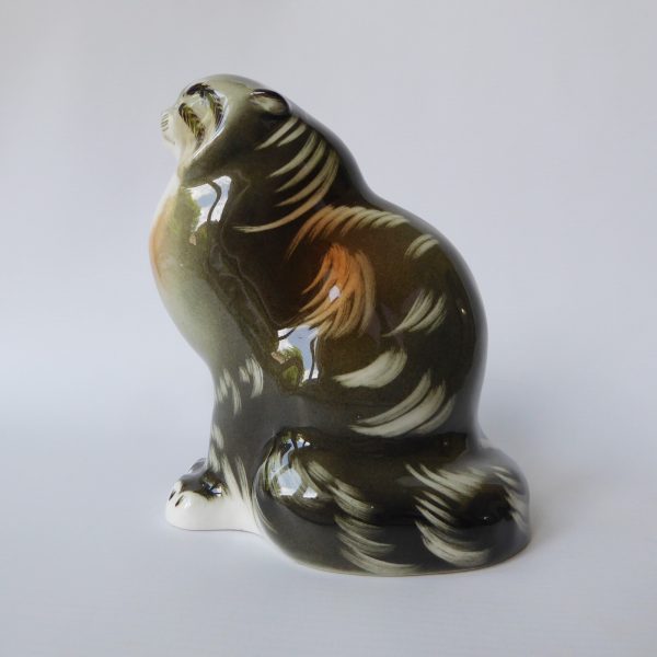 Lomonosov porcelain cat, Imperial Russian USSR Pallas Wildcat figurine. Vintage - Image 6
