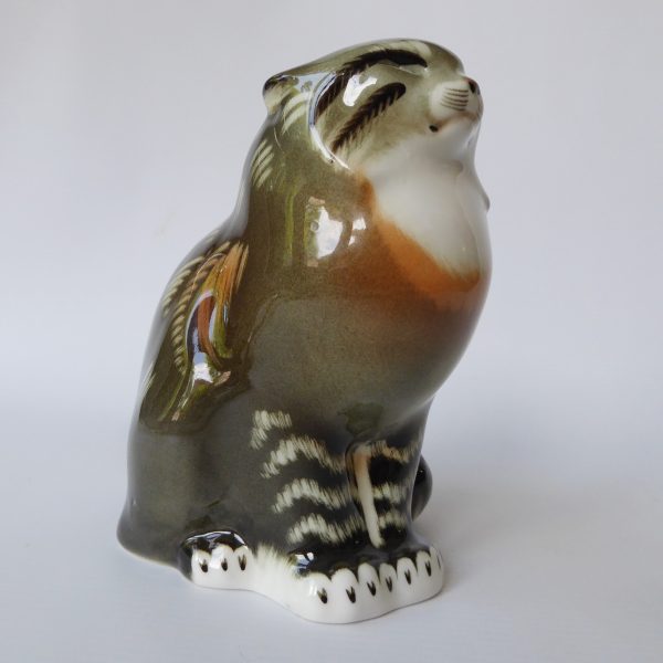 Lomonosov porcelain cat, Imperial Russian USSR Pallas Wildcat figurine. Vintage - Image 9