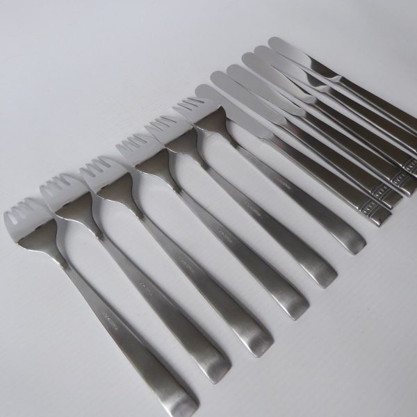 Magefesa German set 6 forks & knives, Inox stainless steel. Cutlery vintage - Image 11