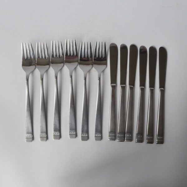 Magefesa German set 6 forks & knives, Inox stainless steel. Cutlery vintage - Image 3