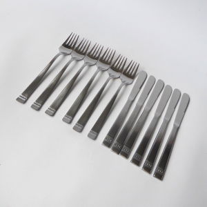 Magefesa German set 6 forks & knives, Inox stainless steel. Cutlery vintage