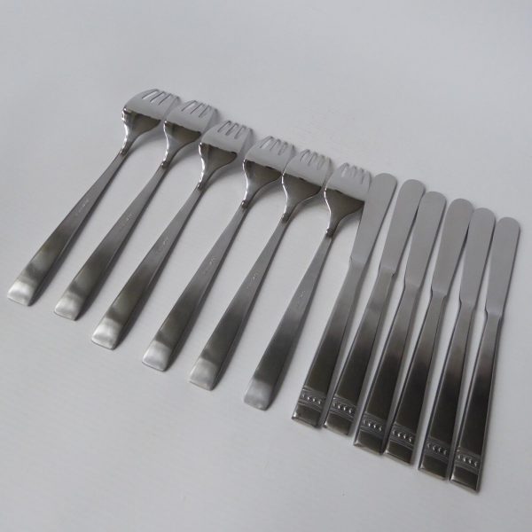 Magefesa German set 6 forks & knives, Inox stainless steel. Cutlery vintage - Image 8