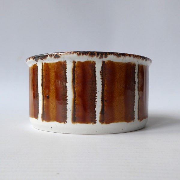 Midwinter Stonehenge Earth open sugar bowl, brown stripe. Retro ceramic pottery - Image 3