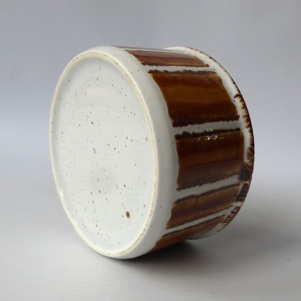 Midwinter Stonehenge Earth open sugar bowl, brown stripe. Retro ceramic pottery - Image 8