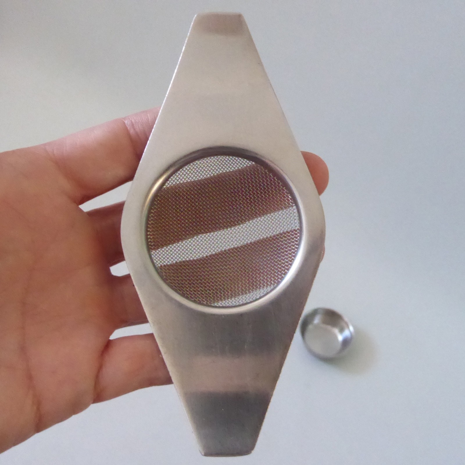 Old Hall Robert Welch Campden stainless steel tea strainer & dish, 60s modernist - Image 7