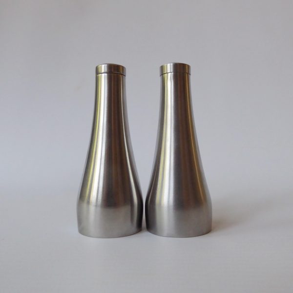 Old Hall stainless steel Salt and pepper set, 1960s 1970s vintage modernist pair - Image 3