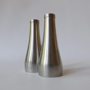 Old Hall stainless steel Salt and pepper set, 1960s 1970s vintage modernist pair