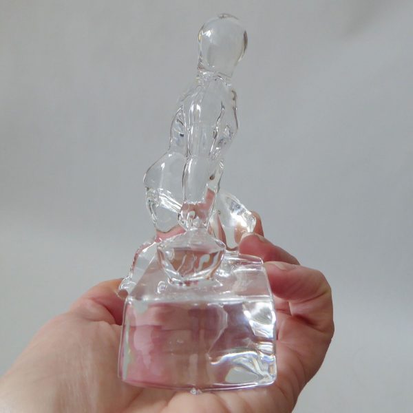 Orrefors crystal art glass foundry Metal Worker figurine. Olle Alberius statue - Image 12