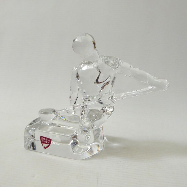 Orrefors crystal art glass foundry Metal Worker figurine. Olle Alberius statue - Image 3