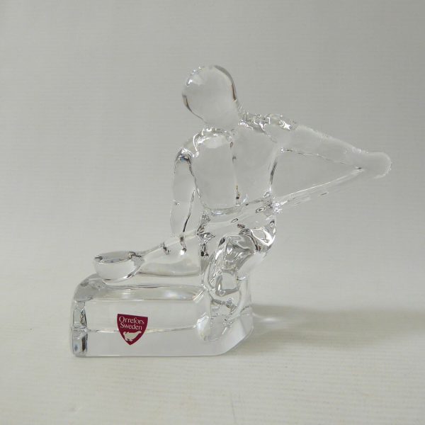 Orrefors crystal art glass foundry Metal Worker figurine. Olle Alberius statue - Image 4