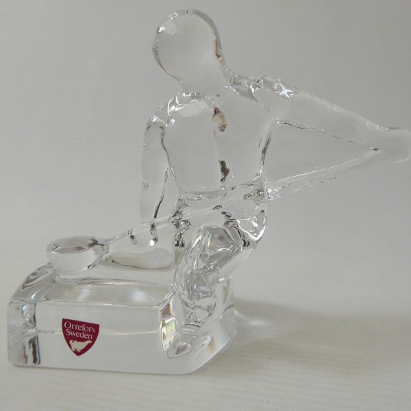 Orrefors crystal art glass foundry Metal Worker figurine. Olle Alberius statue - Image 6