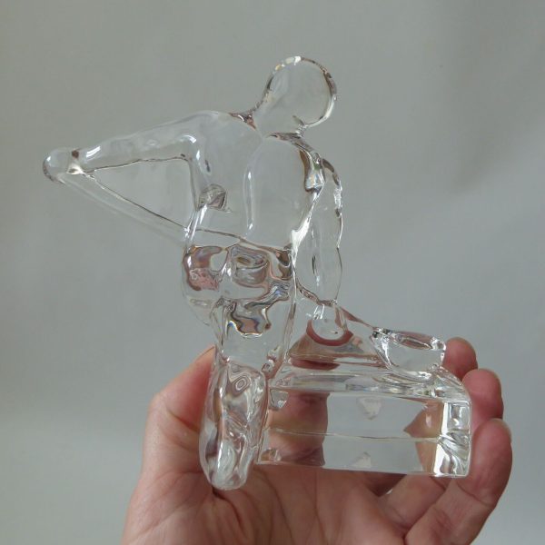 Orrefors crystal art glass foundry Metal Worker figurine. Olle Alberius statue - Image 9