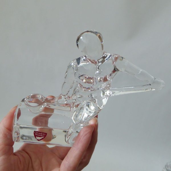 Orrefors crystal art glass foundry Metal Worker figurine. Olle Alberius statue - Image 10
