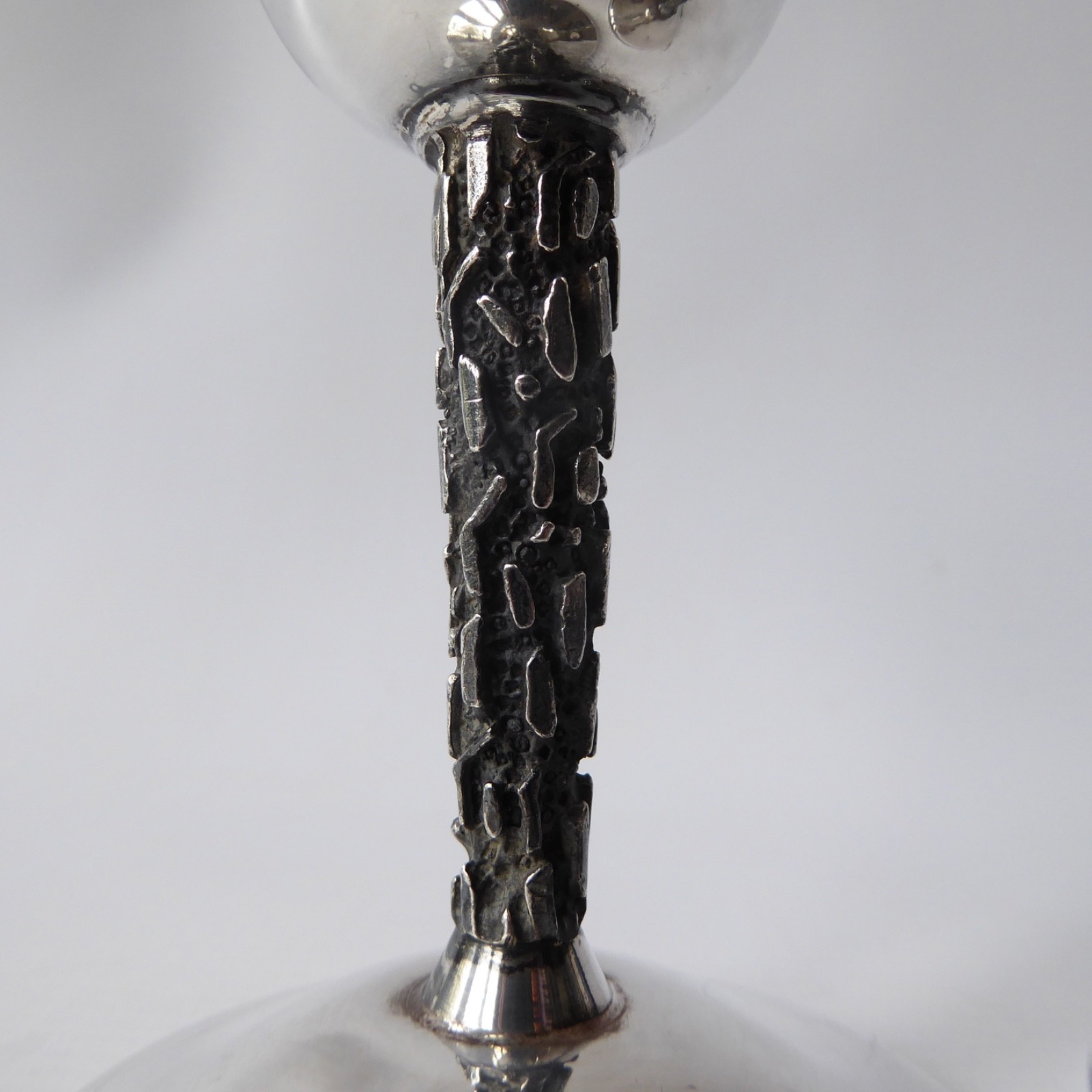 Pinder Bros. Sheffield pair silver plated goblets, 1960s mid century brutalist - Image 12
