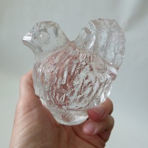 Pukeberg Sweden clear art glass chicken hen figurine paperweight, Uno Westerberg
