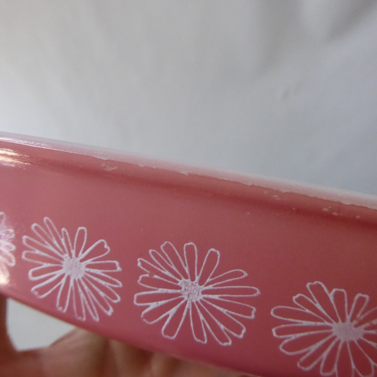 Pyrex JAJ pink Daisy oval 2179 divided vegetable casserole dish. Vintage 1950s - Image 11