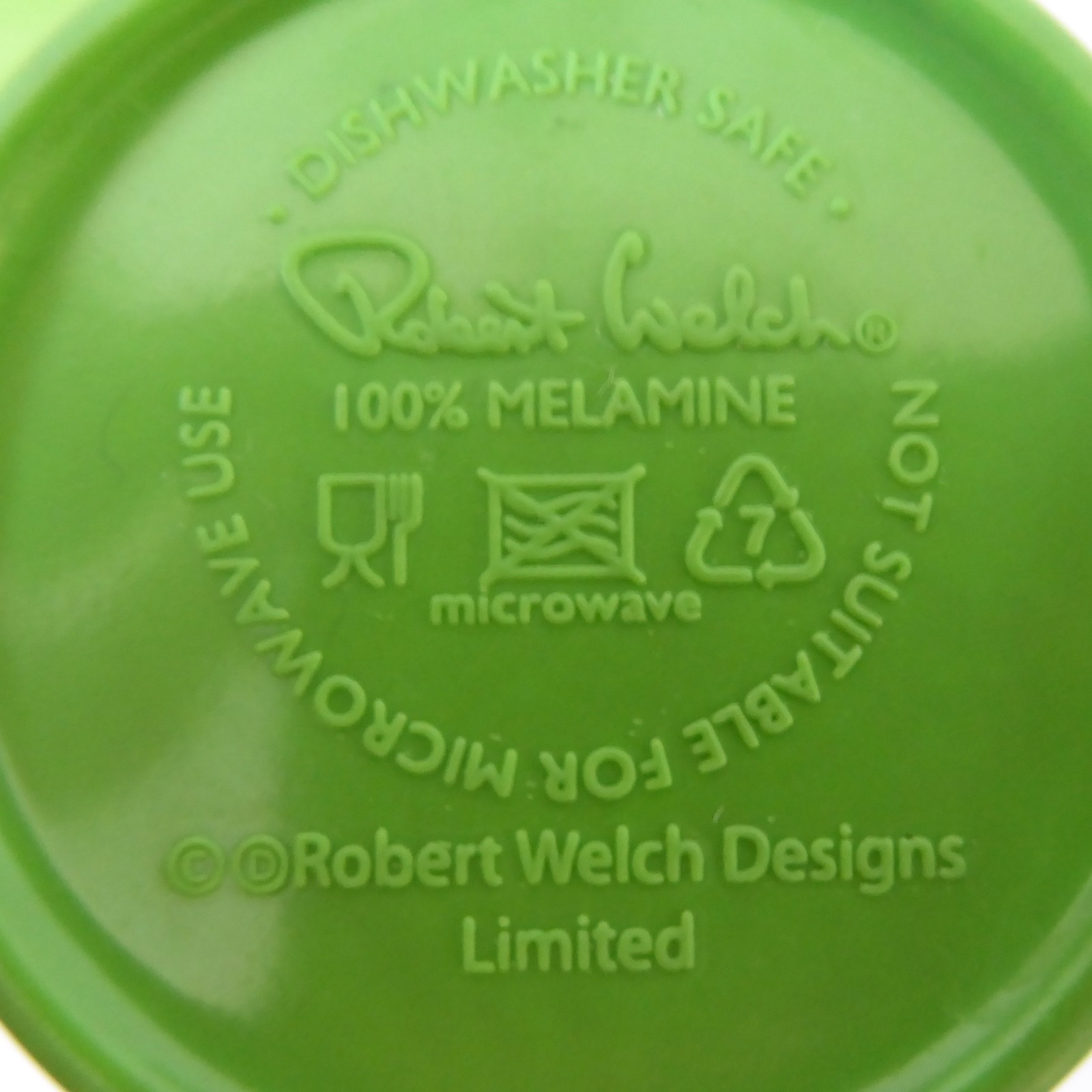 Robert Welch melamine kids lemon plate bowl, leaf tray & beaker. Green yellow - Image 14