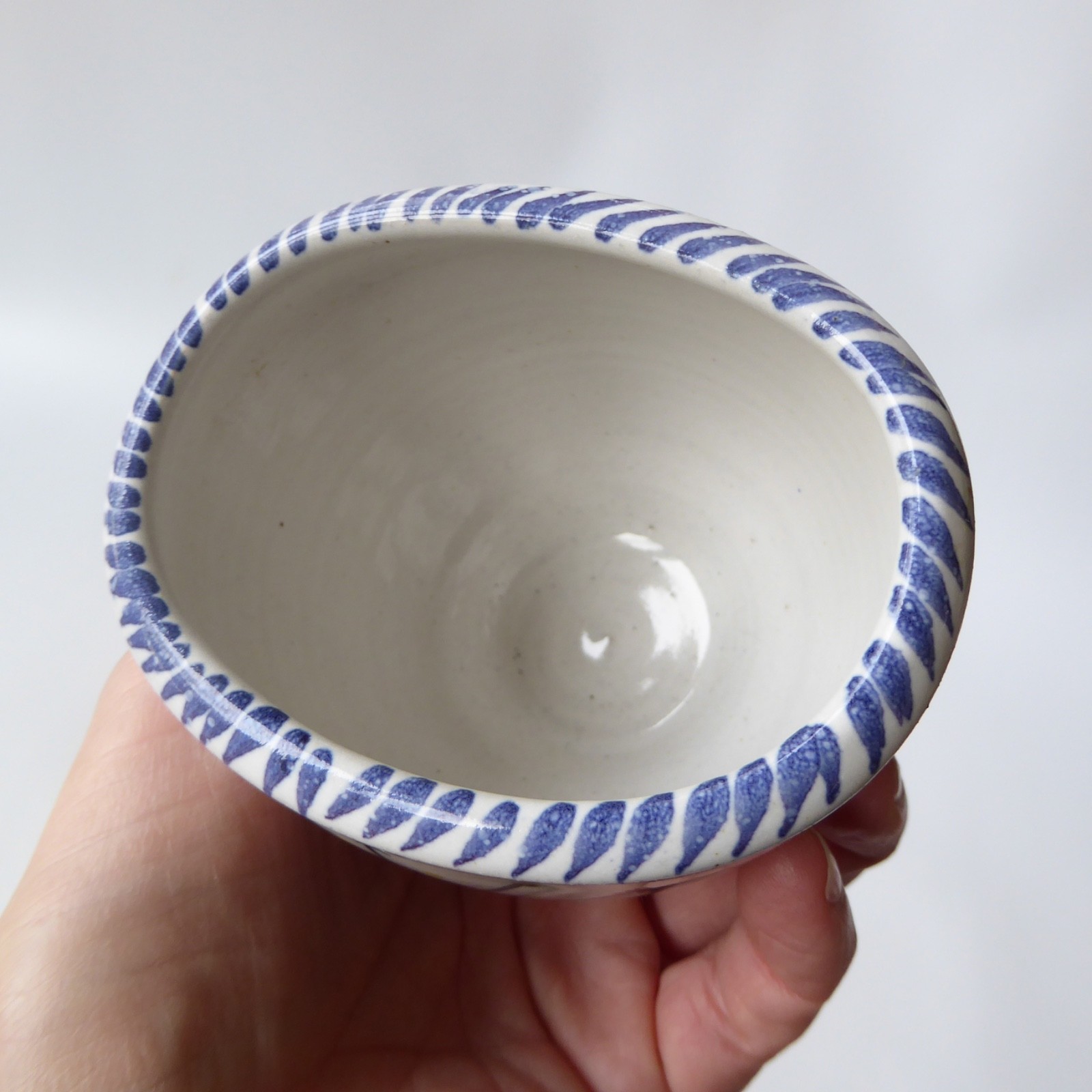 Rye Pottery David Sharp blue star small vase. 1950s vintage pot beaker. Studio - Image 16