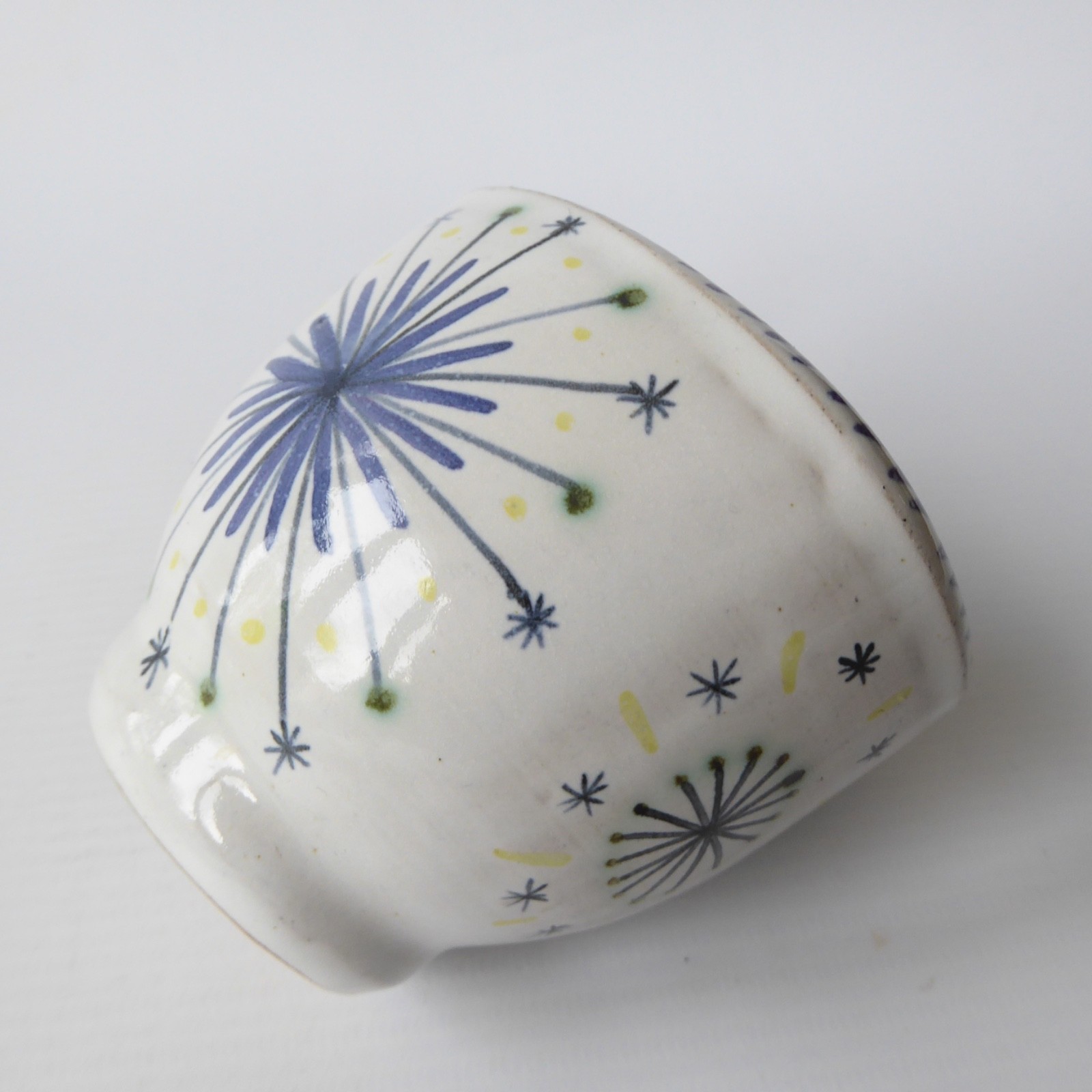 Rye Pottery David Sharp blue star small vase. 1950s vintage pot beaker. Studio - Image 10