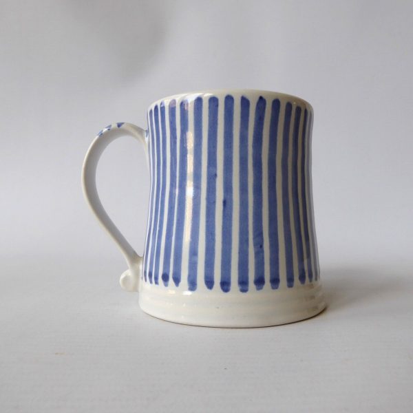 Rye Pottery vintage style blue Stripe mug. 1960s mid century style RW pottery - Image 4