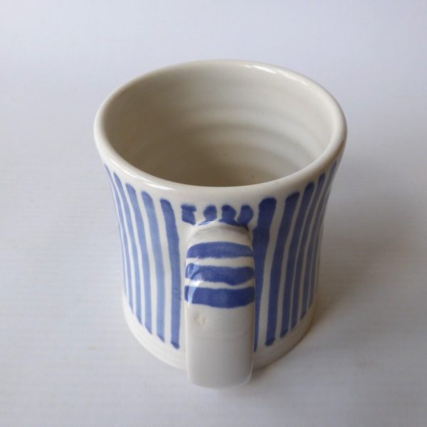 Rye Pottery vintage style blue Stripe mug. 1960s mid century style RW pottery - Image 5