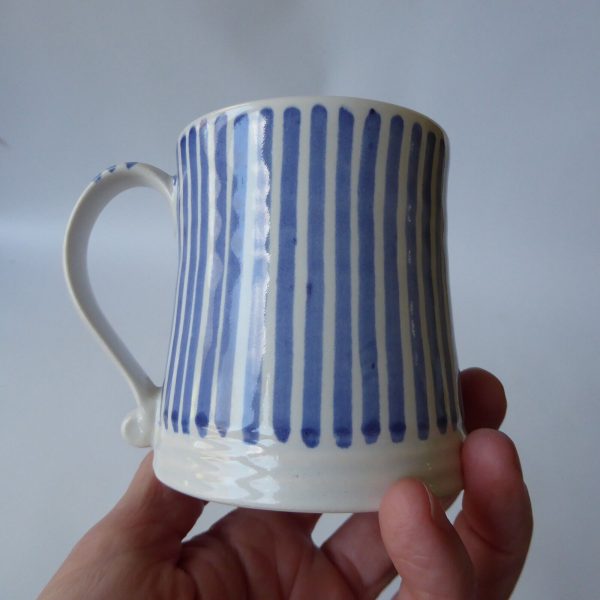Rye Pottery vintage style blue Stripe mug. 1960s mid century style RW pottery - Image 8