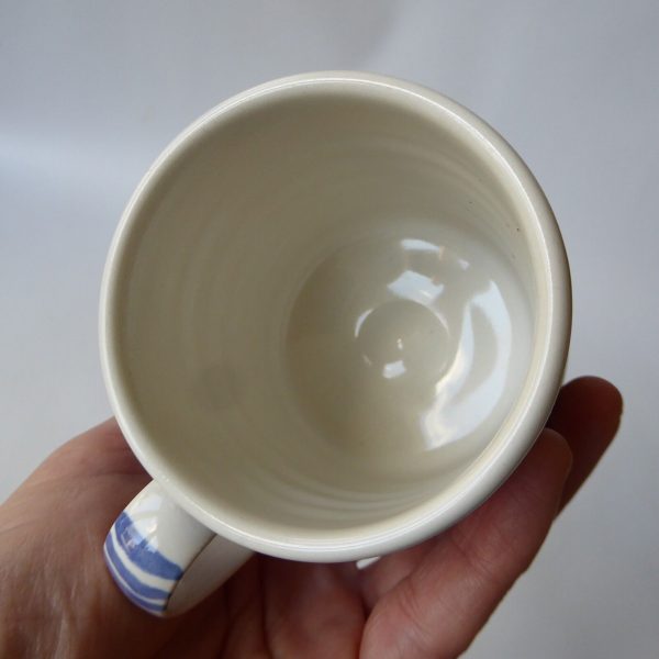 Rye Pottery vintage style blue Stripe mug. 1960s mid century style RW pottery - Image 9