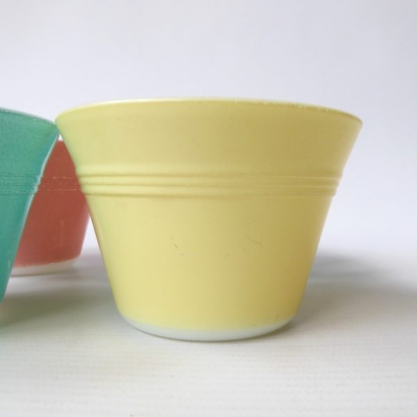 Set 4 Pyrex JAJ Baking Ramekins custard pots. Pastel turquoise pink yellow 2186 - Image 5