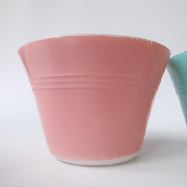 Set 4 Pyrex JAJ Baking Ramekins custard pots. Pastel turquoise pink yellow 2186 - Image 7