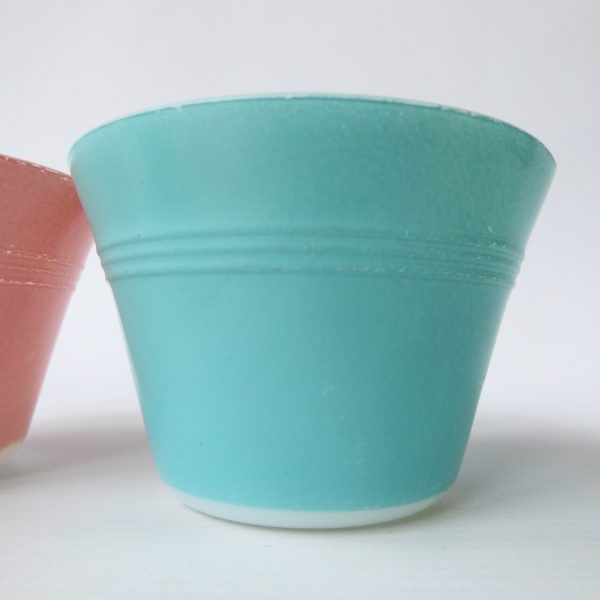 Set 4 Pyrex JAJ Baking Ramekins custard pots. Pastel turquoise pink yellow 2186 - Image 8