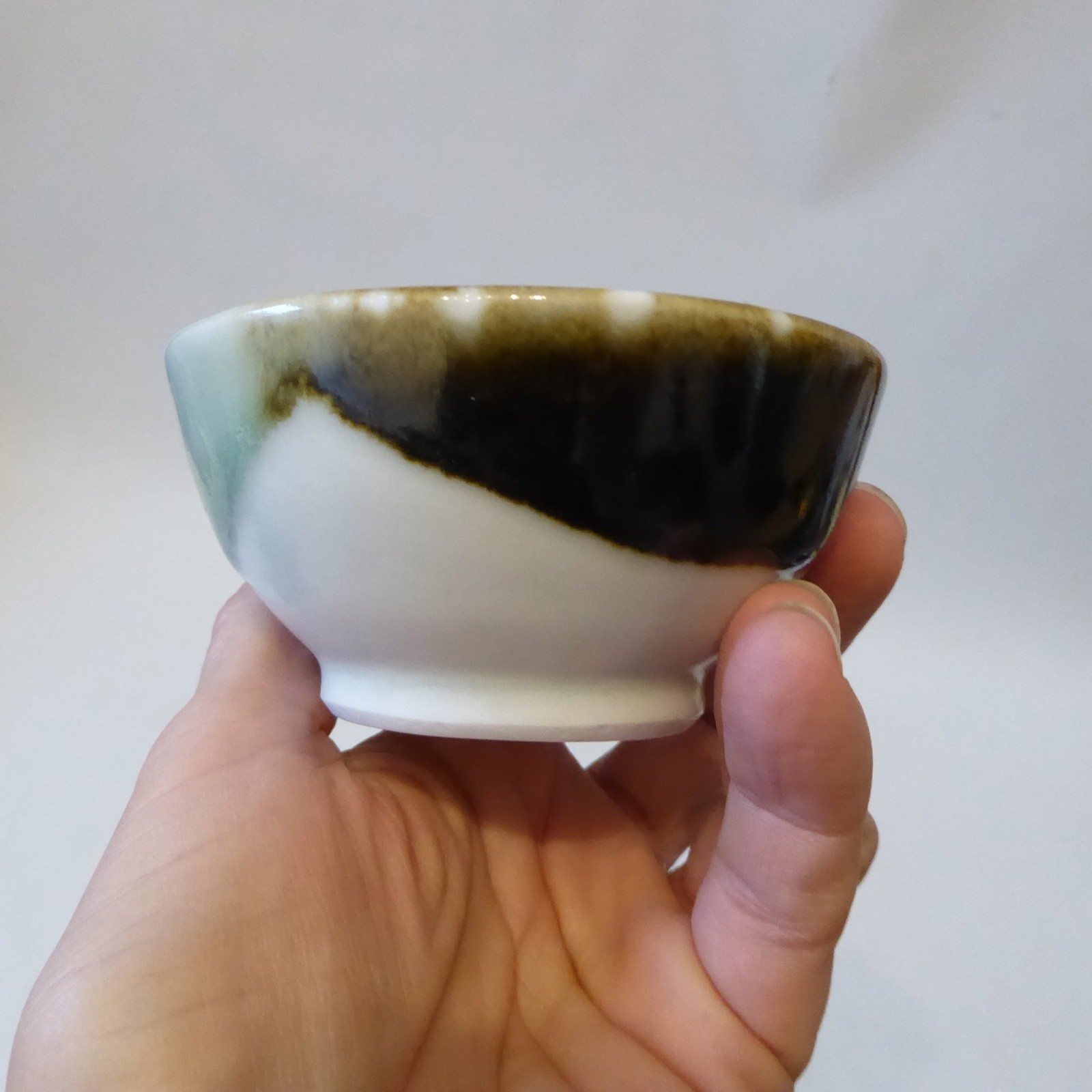 Signed AB studio artisan porcelain bowl, Japanese style ceramic dish. Vintage - Image 12