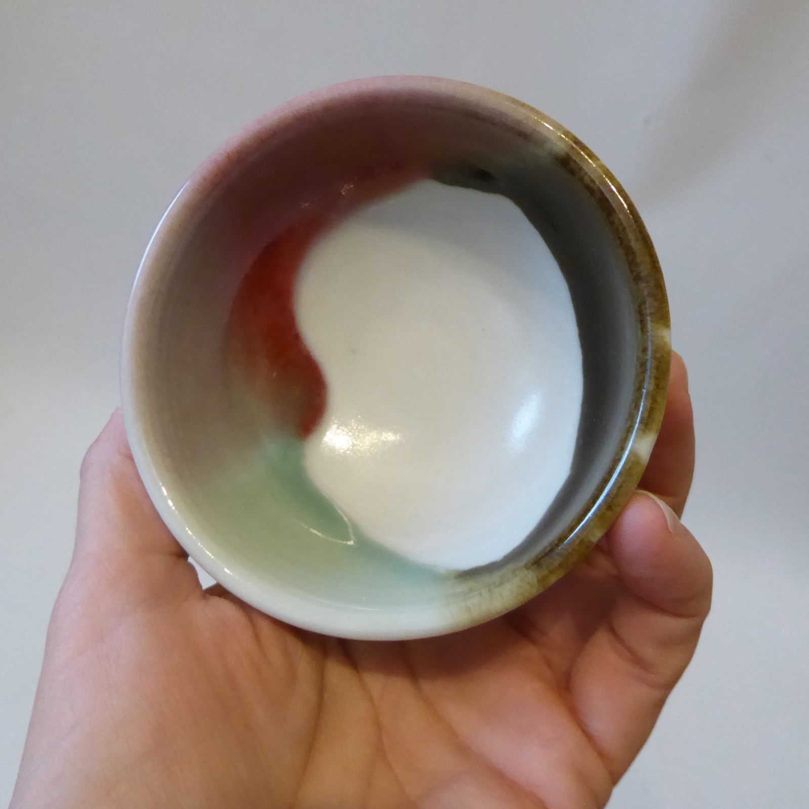 Signed AB studio artisan porcelain bowl, Japanese style ceramic dish. Vintage - Image 13