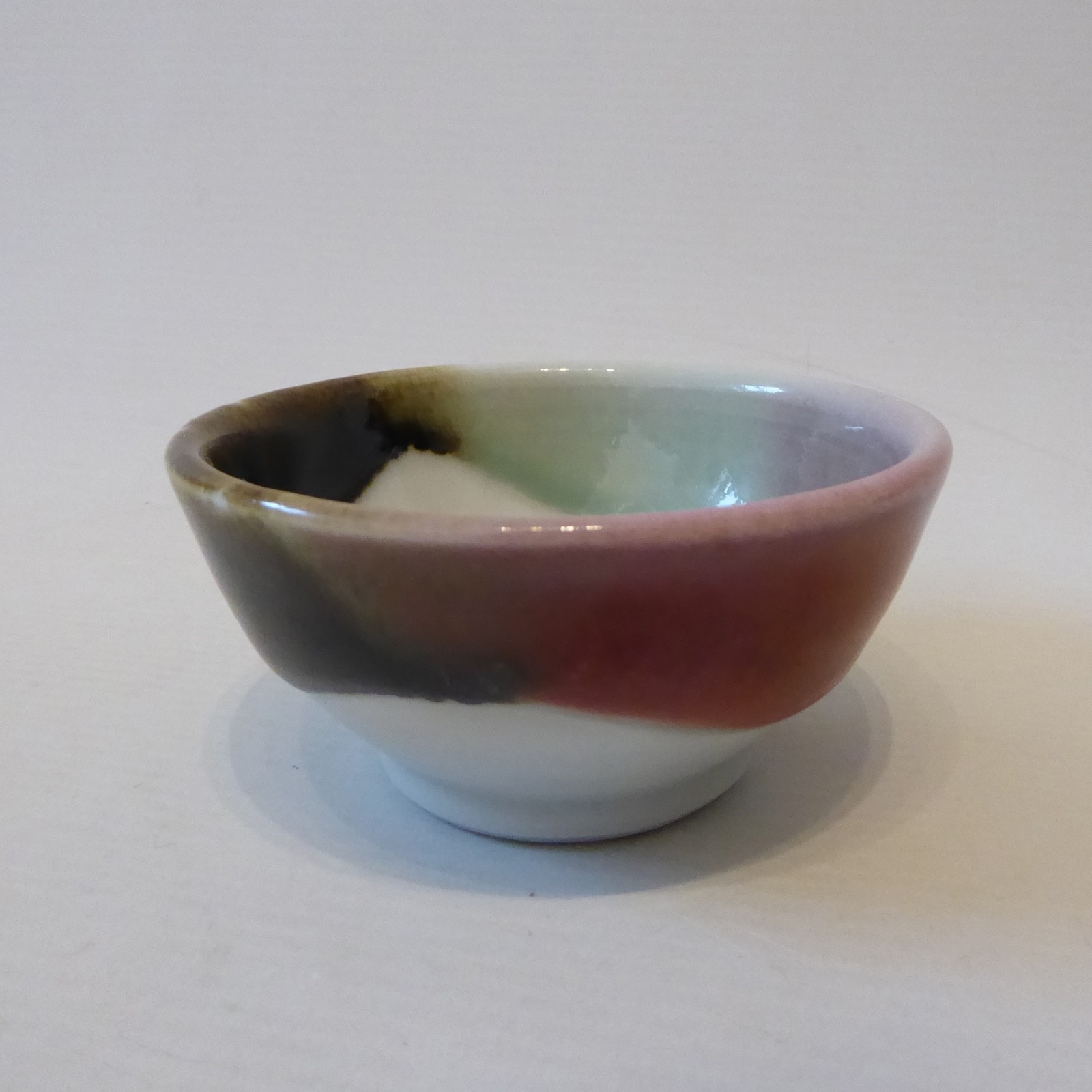 Signed AB studio artisan porcelain bowl, Japanese style ceramic dish. Vintage - Image 5