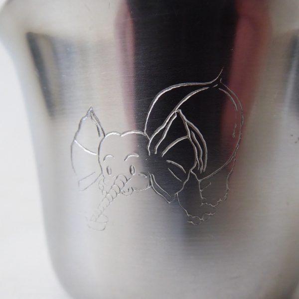 Stelton Denmark 1960s vintage small stainless steel child's kid's cup mug. Dumbo - Image 4