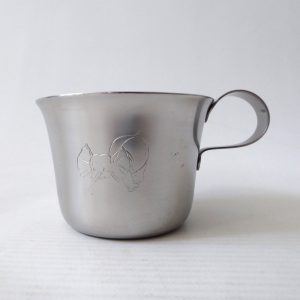 Stelton Denmark 1960s vintage small stainless steel child's kid's cup mug. Dumbo