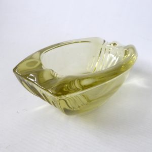 Vaclav Hanus 5116 bowl, Rosice/Nemsova Sklo. Yellow citrine glass, vintage Czech