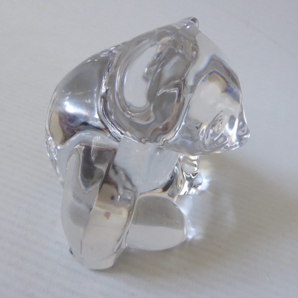 Villeroy & Boch clear art glass crystal PANDA BEAR paperweight figurine, vintage - Image 11
