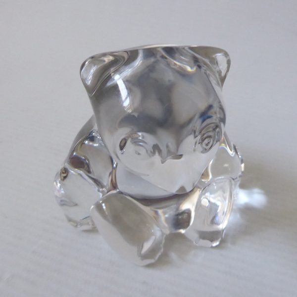 Villeroy & Boch clear art glass crystal PANDA BEAR paperweight figurine, vintage - Image 10