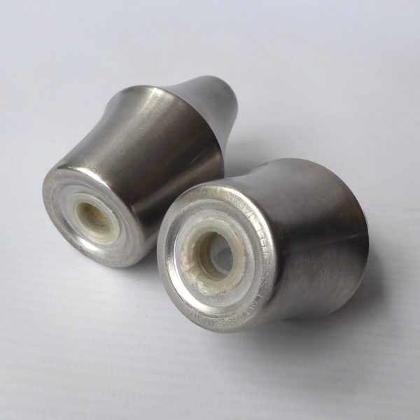 Viners stainless steel salt and pepper set, 1960s 1970s vintage modernist pair - Image 10