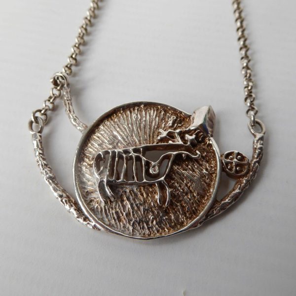Vintage Danish sterling 925 silver pendant necklace brutalist modernist reindeer - Image 12