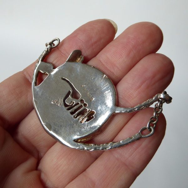 Vintage Danish sterling 925 silver pendant necklace brutalist modernist reindeer - Image 14